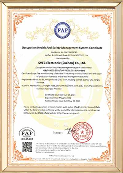 Occupational Health and Safety Management System Certificate